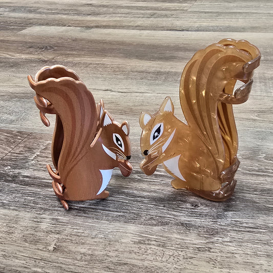 Acrylic Squirrel Hair Claw Clips