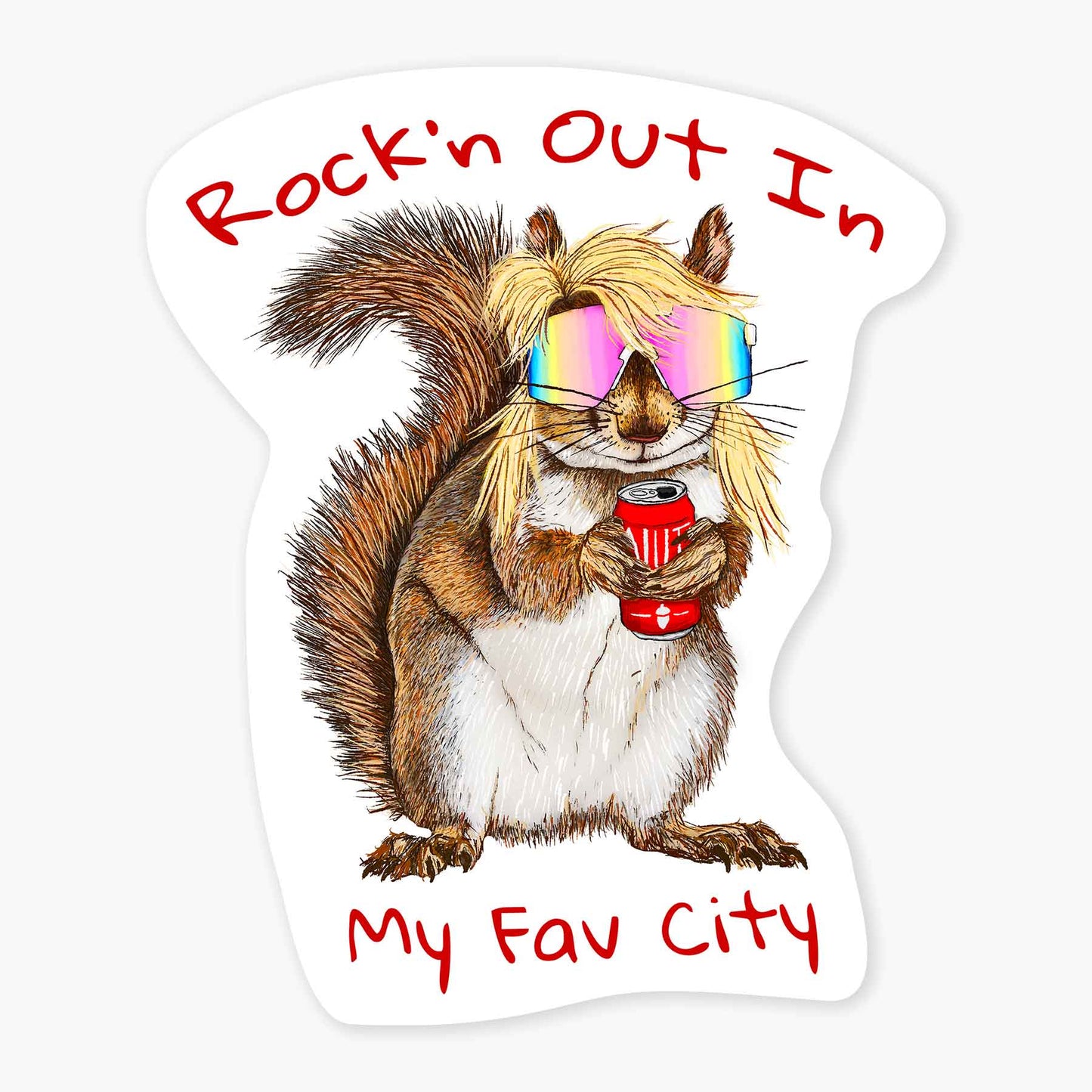 Mullet Suirrel - 3" Name Drop Sticker
